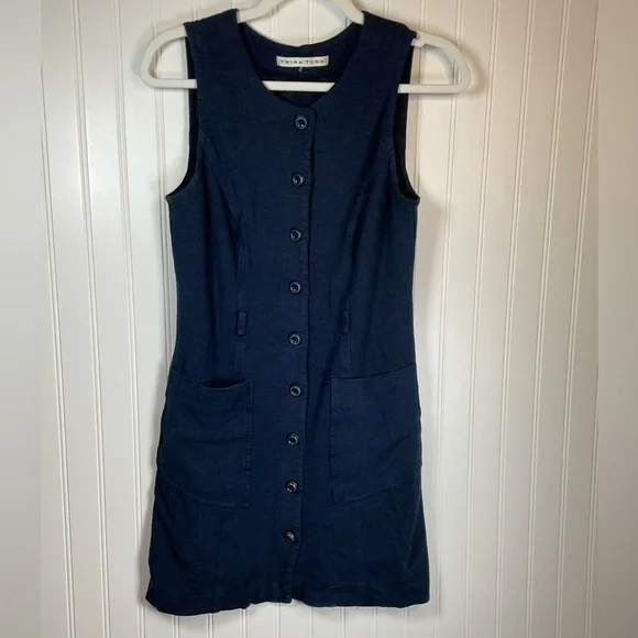 TRINA TURK Sleeveless Knit Dress Button Up Front Blue NO SIZE TAG - Picture 1 of 4